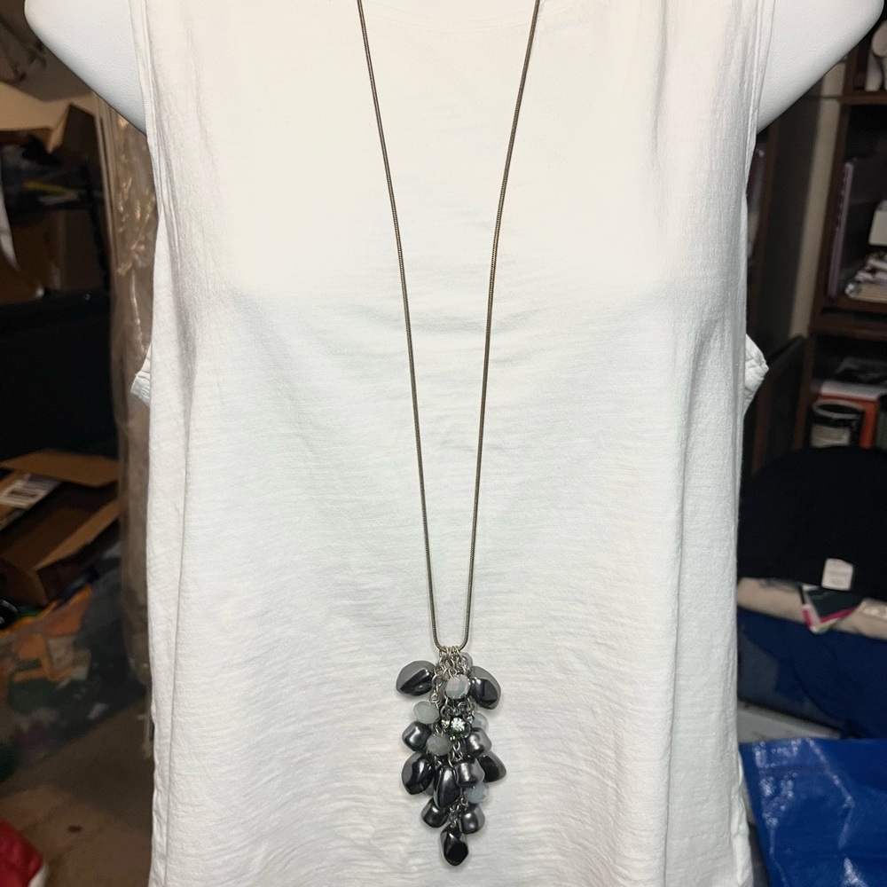 Chico’s Black and Silver Pendant Necklace